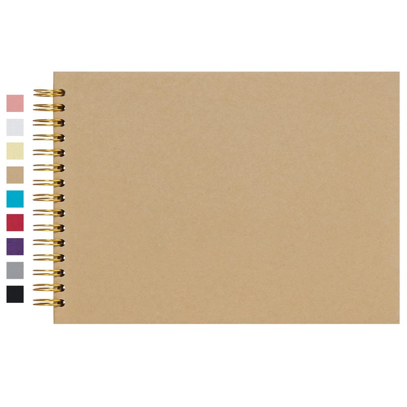 potricher 12.2 x 8.5 Inch Large DIY Scrapbook Photo Album 80 Pages Thick Kraft Paper Scrap Book Albums for Wedding Anniversary Family and Baby (Brown) - Image 1